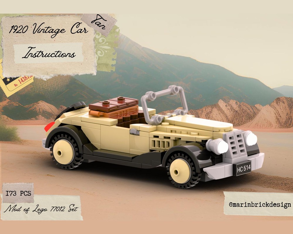 Lego 1920 Vintage Tan Car - Lego Moc Instructions