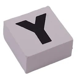 Modulex Tile 2 x 2 with Black 'Y' Print, without Internal Supports