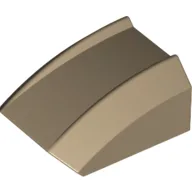 Brick Curved 2 x 2 with Lip, No Studs / Dark Tan