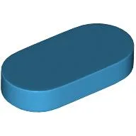 Tile Round 1 x 2 / Dark Azure