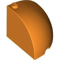 Brick Round Corner 4 x 4 x 3 Quarter Dome Top / Orange