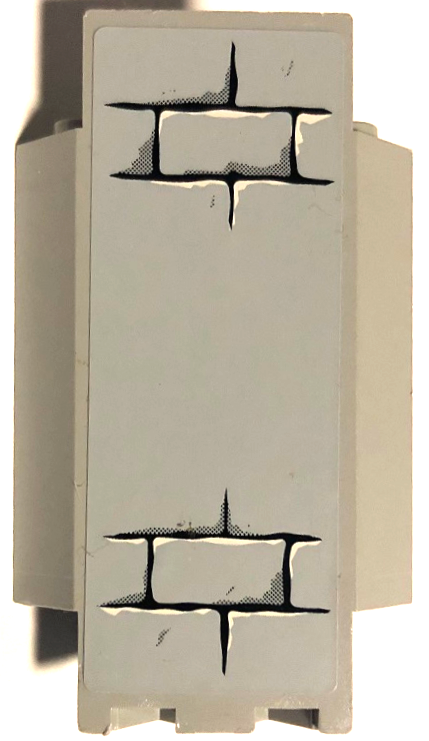 Lego Panel 3 x 3 x 6 Corner Wall with Bricks, Black Mortar and White Highlights Pattern B (Sticker) - Set 7094