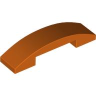 Lego Brick Curved 4 x 1 Double with No Studs / Reddish Orange