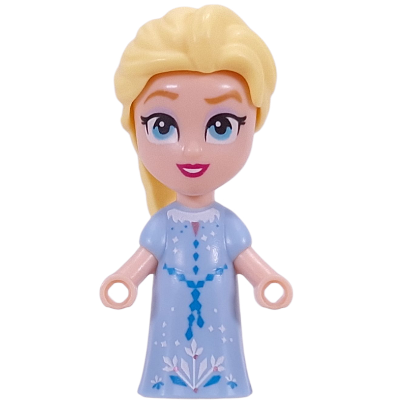 Lego Elsa - Microdoll, Bright Light Blue Dress, Hair in Tail