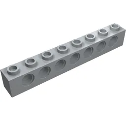 Technic Brick 1 x 8 [7 Pin Holes] / Light Bluish Gray