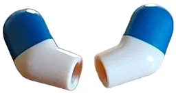 Arm, (Matching Left and Right) Pair with Molded Dark Blue Short Sleeves  Pattern / Warm Tan