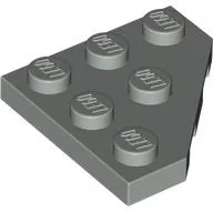 Wedge Plate 3 x 3 Cut Corner / Light Gray