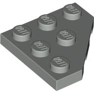 Lego Wedge Plate 3 x 3 Cut Corner / Light Gray