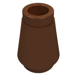Cone 1 x 1 [Top Groove] / Reddish Brown