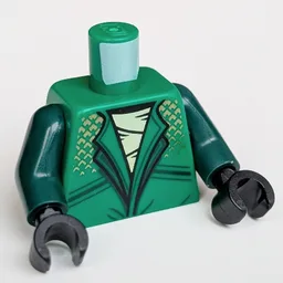Torso, Ninja Robe, White Shirt, Gold Decorations, Snake On Back Print, Dark Green Arms, Black Hands / Green