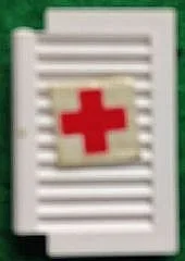 Window 1 x 2 x 2 Shutter with Red Cross Pattern (Sticker) - Sets 363 / 555