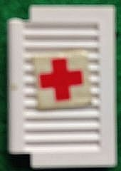 Lego Window 1 x 2 x 2 Shutter with Red Cross Pattern (Sticker)  - Sets 363 / 555