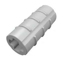 Technic Axle Connector Ridged [with x Hole x Orientation] / Light Bluish Gray