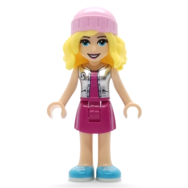 Lego Stephanie - Silver Top, Magenta Skirt, Bright Pink Hat