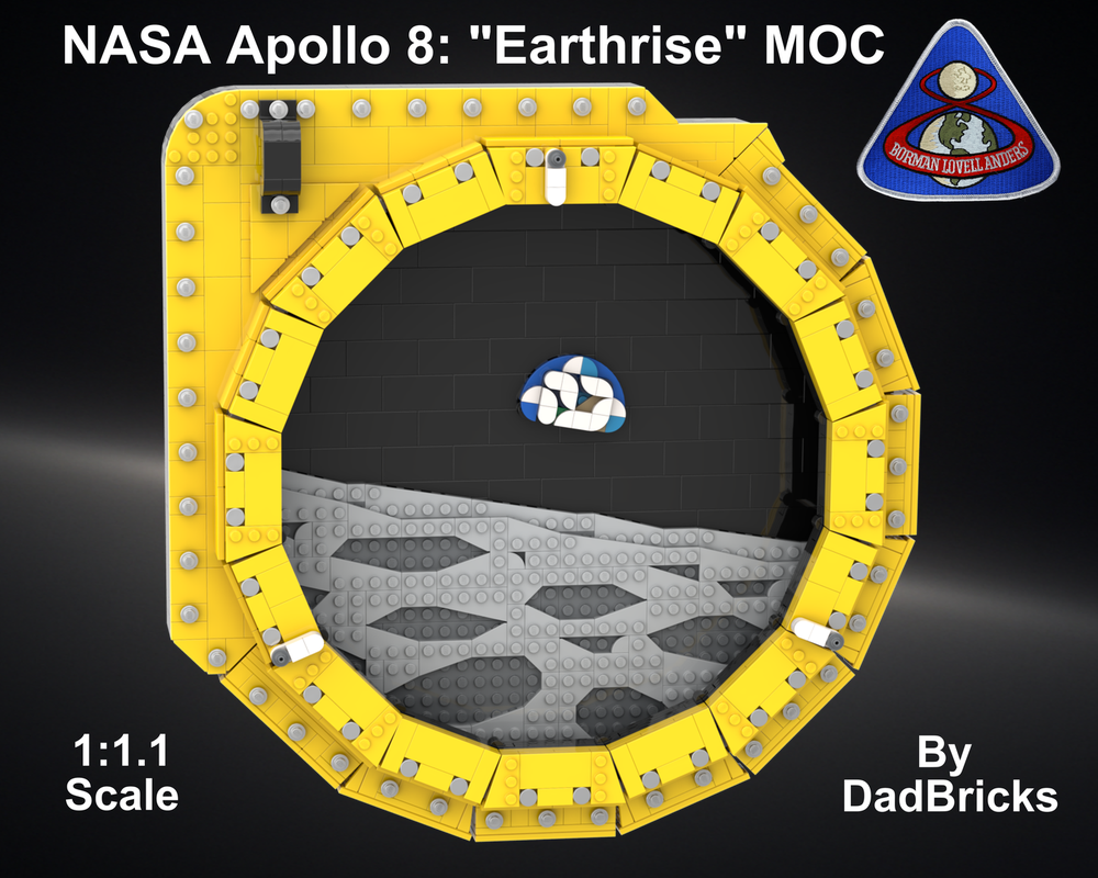 Lego Apollo 8 "Earthrise": Command Module Hatch Window- 1:1.1 Scale