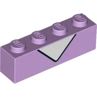 Brick 1 x 4 with White Triangle Print / Lavender