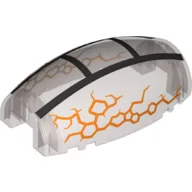 Windscreen 10 x 6 x 3 Bubble Canopy Double Tapered with Square Front Cutout and Ninjago Silver Frame with Orange Cracks Print / Trans-Brown