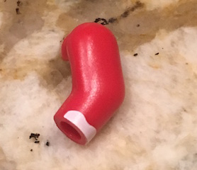 Lego Arm, Left with White Curved Stripe Pattern