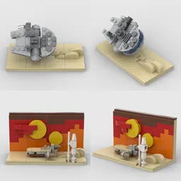 Millennium-Falcon and Tatooine