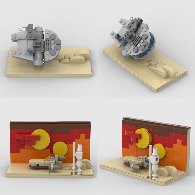 Lego Millennium-Falcon and Tatooine