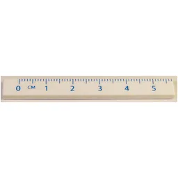 Tile 1 x 8 with Ruler CM 0 - 5 Pattern / White