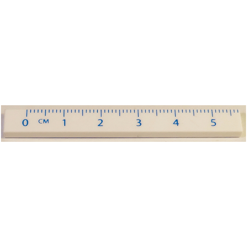 Lego Tile 1 x 8 with Ruler CM 0 - 5 Pattern / White