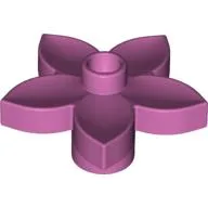 Duplo Plant, Flower with 1 Top Stud / Medium Dark Pink