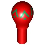 Musical Instrument Maracas with Green Border Print / Red