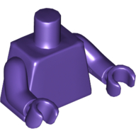 Lego Torso, Dark Purple Arms and Hands [Plain]