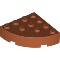 Lego Brick Round Corner 4 x 4 Full Brick / Dark Orange