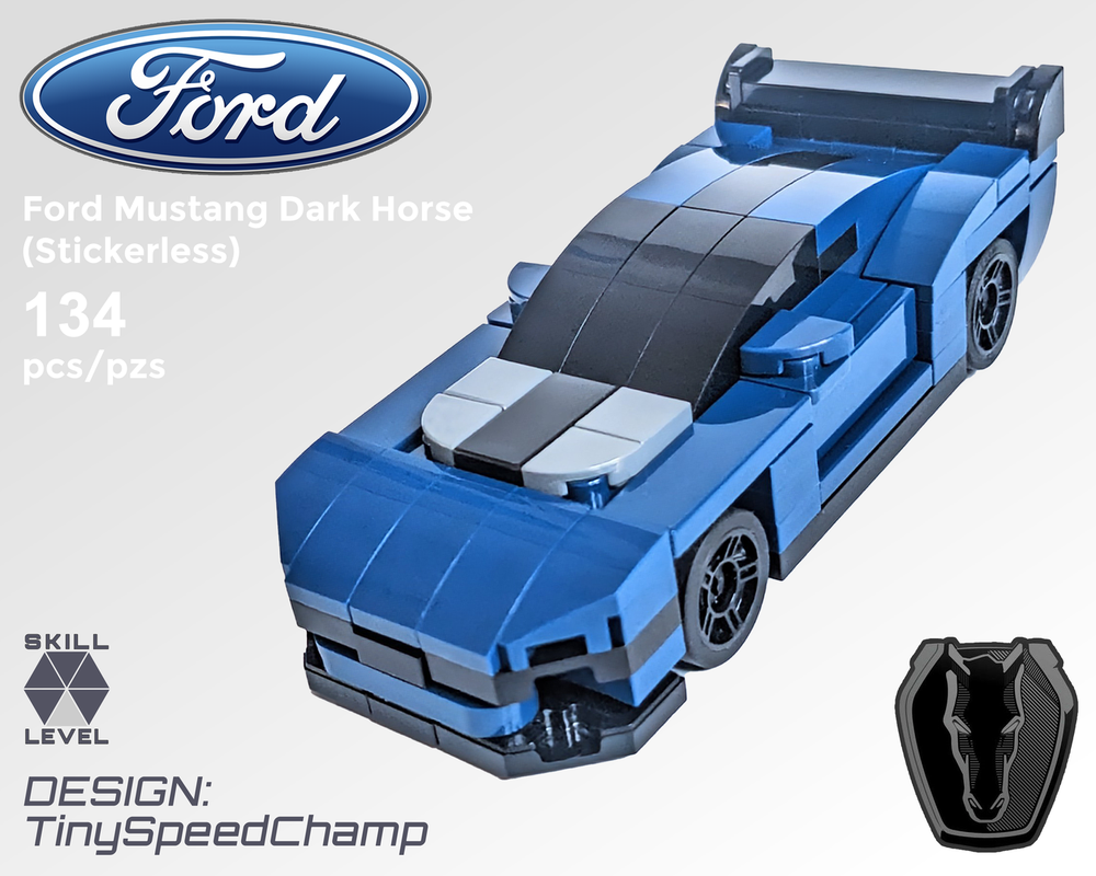 Lego Tiny Ford Mustang Dark Horse (Stickerless)