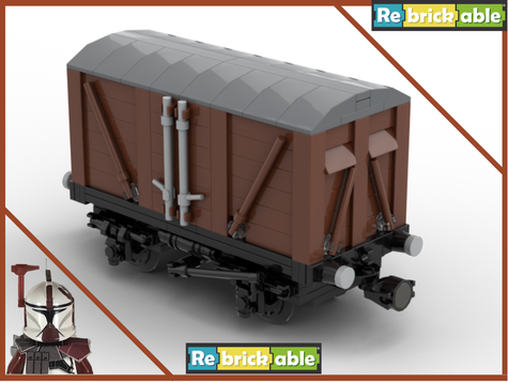 Lego (V2) (Brown) Vented Boxcar 7wide (old magnet couplers)