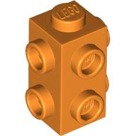 Lego Brick Special 1 x 1 x 1 2/3 with 6 Studs on 3 Sides / Orange
