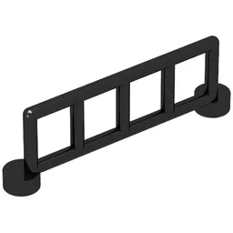 Duplo Fence / Rail 1 x 6 with 5 Rails / Black