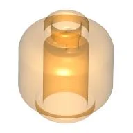 Minifig Head [Plain] [Vented Stud - 2 Holes] / Trans-Orange