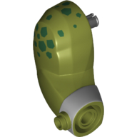 Lego Bigfig Arm, Right, Stud on Wrist, Dark Green Spots and Silver Wrist Bracelet print