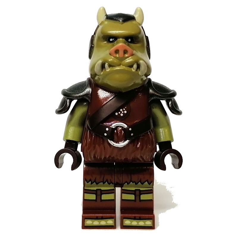 Lego Gamorrean Guard, Printed Head, Dark Brown Hands