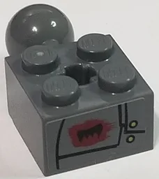 Technic, Brick Modified 2 x 2 with Ball Joint and Axle Hole without Holes in Ball with Black Fang and Bolted Plates Pattern Model Right Side (Sticker) - Set 70012-2