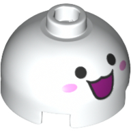 Lego Brick Round 2 x 2 Dome Top, Hollow Stud with Face, Open Mouth, Cheeks print (Pachimari)