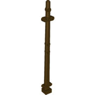 Lego Boat, Mast 2 x 2 x 20 with Holes - Side Aligned x shape Axle Hole, + Orientation / Dark Brown