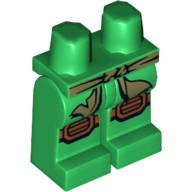 Lego Hips and Green Legs with Olive Green Sash and Medium Nougat Knee Pads Print / Green