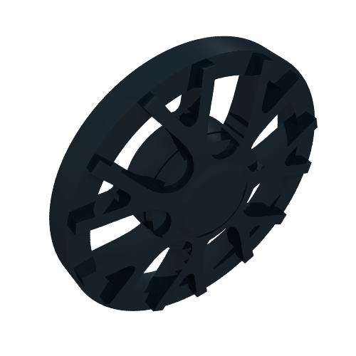 Lego Wheel Cover 7 Spoke Y Shape - for Wheel 18976 / Black