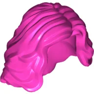 Hair Mid-length with Side Part, Wavy / Dark Pink