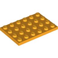 Lego Plate 4 x 6 / Bright Light Orange