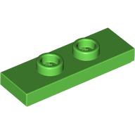 Lego Plate Special 1 x 3 with 2 Studs with Groove and Inside Stud Holder (Jumper) / Bright Green