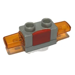 Duplo Siren with Light, 1 x 2 Base with Red Button / Pearl Light Gray
