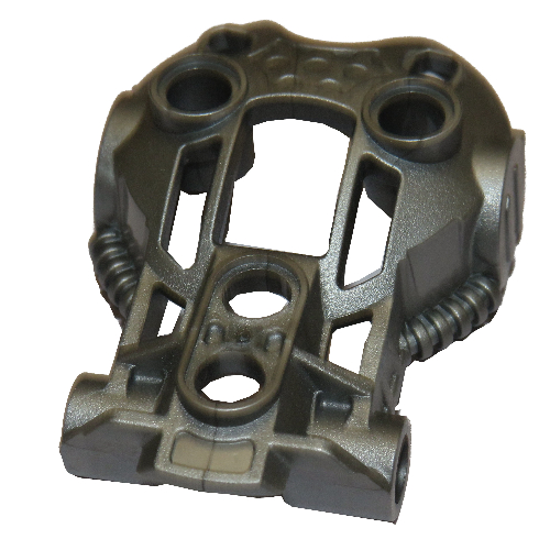 Lego Large Figure Limb Cover / Torso Cover (Toa Inika) / Flat Silver
