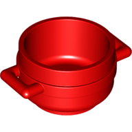 Lego Equipment Pot / Cauldron 3 x 3 x 1 & 3/4 with Handles / Red