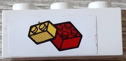 Brick 1 x 3 with Red and Yellow Bricks Pattern (Sticker) - Set 3310