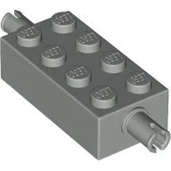 Brick Special 2 x 4 with Pins / Light Gray